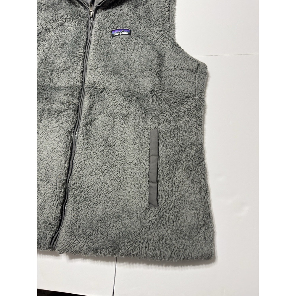 Patagonia Womens Los Gatos Full Zip Vest Gray Fleece Pockets Warm Outdoors Sz XL - Picture 3 of 7